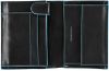 Piquadro Blue Square Vertical Wallet 10 Cards With Coin Case Black online kopen