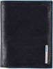 Piquadro Blue Square Vertical Wallet 10 Cards With Coin Case Black online kopen