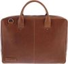 Plevier 17.3 inch leren laptoptas Navigator Omega cognac online kopen