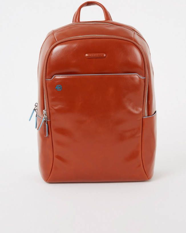 Piquadro Blue Square Big Size Computer 15.6" Backpack With iPad Cuoio Orange Cognac online kopen