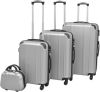 VidaXL Harde Rolkoffer Set Zilver 4 dlg online kopen
