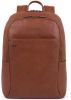 Piquadro Black Square Big Size Computer Backpack 15.6" With iPad Tobacco Leather online kopen