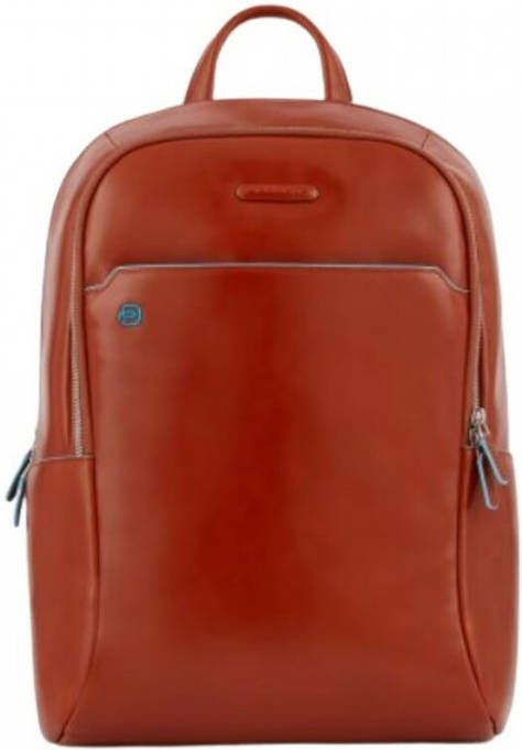 Piquadro Blue Square Big Size Computer 15.6" Backpack With iPad Cuoio Orange Cognac online kopen