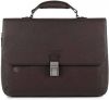 Piquadro Black Square Laptop 15"/iPad 9.7" Expandable Briefcase CONNEQU Dark Brown online kopen