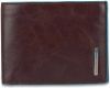 Piquadro Blue Square Men&apos, s Wallet With Flip Up With ID/Coin Pocket Mahogany online kopen