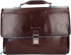 Piquadro Blue Square Expandable Computer Portfolio Briefcase 15" Mahogany online kopen