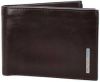 Piquadro Blue Square Men&apos, s Wallet With Flip Up With ID/Coin Pocket Mahogany online kopen