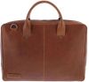 Plevier 17.3 inch leren laptoptas Navigator Omega cognac online kopen