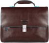 Piquadro Blue Square Expandable Computer Portfolio Briefcase 15" Mahogany online kopen