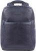 Piquadro Blue Square Fast Check Computer Backpack with iPad 10.5" night blue backpack online kopen