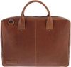 Plevier 17.3 inch leren laptoptas Navigator Omega cognac online kopen